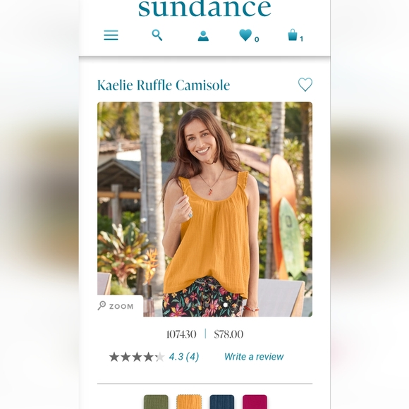 Sundance Tops - Sundance Kaelie Ruffle Camisole